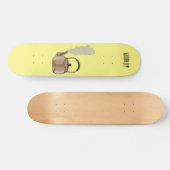 ストベートップまたはホブケトル漫画イラストレーション スケートボード (横)