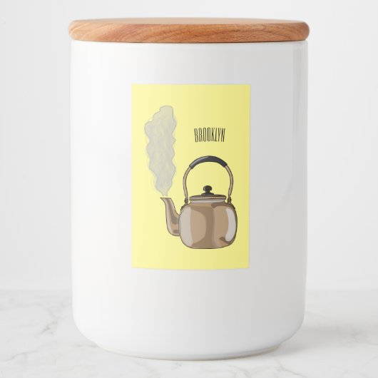 ストベートップまたはホブケトル漫画イラストレーション フードラベル (正面)