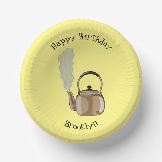 ストベートップまたはホブケトル漫画イラストレーション ペーパーボウル (正面)