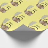 ストベートップまたはホブケトル漫画イラストレーション ラッピングペーパー (角)