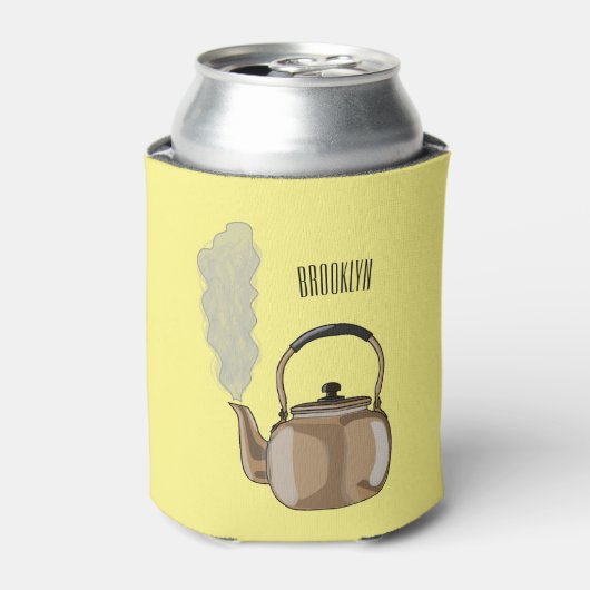 ストベートップまたはホブケトル漫画イラストレーション 缶クーラー (缶正面)