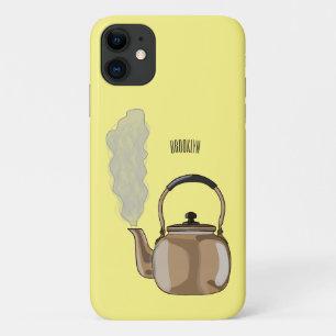 ストベートップまたはホブケトル漫画イラストレーション iPhone 11 ケース