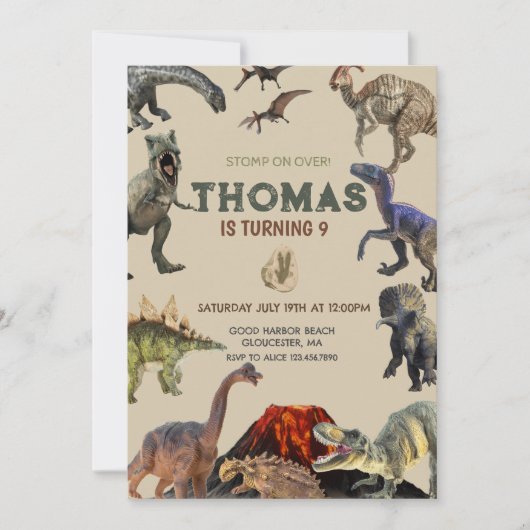 ストムオンオーバーディノ誕生日 招待状 (正面)