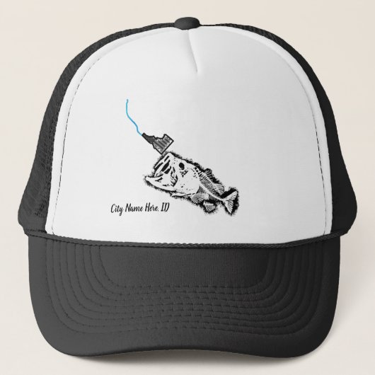 ストライキのパトリオID -カスタム市名ONE BAD BASS キャップ (正面)