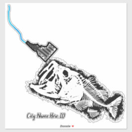 ストライキのパトリオID -カスタム市名ONE BAD BASS シール