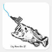 ストライキのパトリオID -カスタム市名ONE BAD BASS スクエアシール (正面)