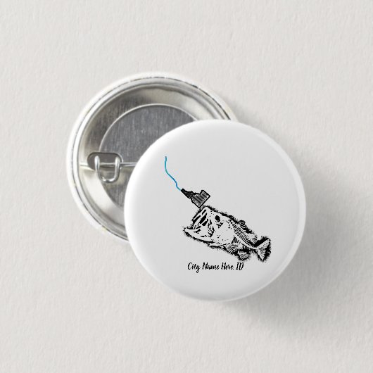 ストライキのパトリオID -カスタム市名ONE BAD BASS 缶バッジ (正面&裏面)