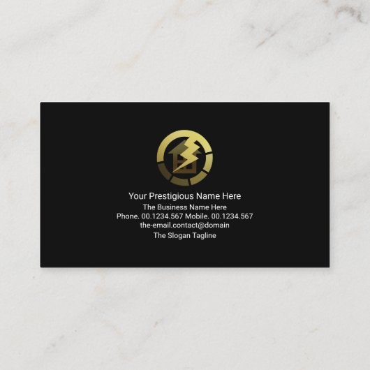 ストライキング稲妻電気看板 名刺 (裏面)