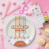 ストライクアップいくつかのおもしろい-レトロボーリング誕生日パーティー ペーパープレート (パーティー)