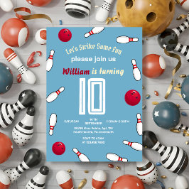ストライククールブルースポーツボーリング10誕生日 招待状