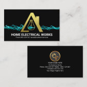 ストライクブルー稲妻金ゴールドバルブホームエレクトリシャン 名刺 (正面/裏面)