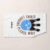 ストライク読み込み名前の付いたおもしろいボーリングを待つ ハンドタオル (ハンドタオル)