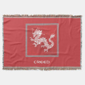 ストライク赤と白ドラゴンブランケット スローブランケット (正面)