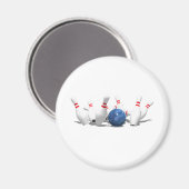 ストライク！ボウリングボールとピン： マグネット (正面/裏面)