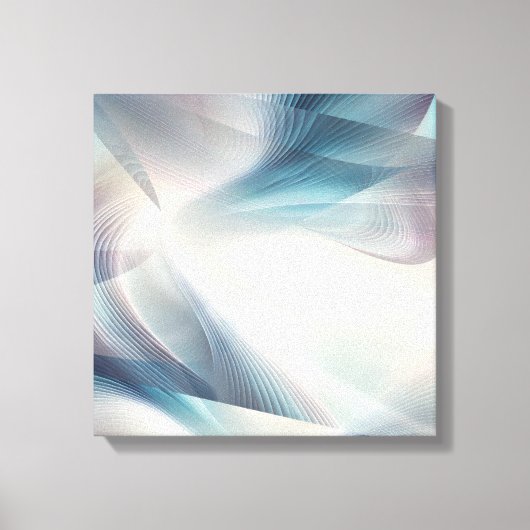 ストライテッドスモーキーシェードオブブルーとティール（緑がかった色） キャンバスプリント (正面)