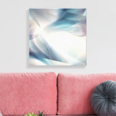 ストライテッドスモーキーシェードオブブルーとティール（緑がかった色） キャンバスプリント (インサイチュ (リビング))