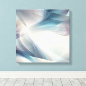 ストライテッドスモーキーシェードオブブルーとティール（緑がかった色） キャンバスプリント (インサイチュ (ウッドフロア))