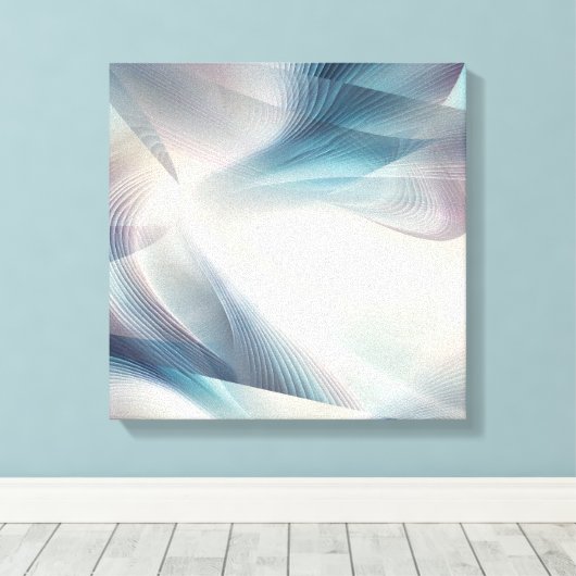 ストライテッドスモーキーシェードオブブルーとティール（緑がかった色） キャンバスプリント (インサイチュ (ウッドフロア))