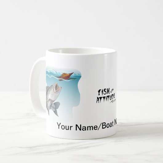 ストライパーベース魚釣りは紅茶やコーヒーマグを飲む コーヒーマグカップ (正面左)