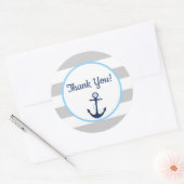 ストライプいかりお気に入り航海のラベルステッカー ラウンドシール (封筒)