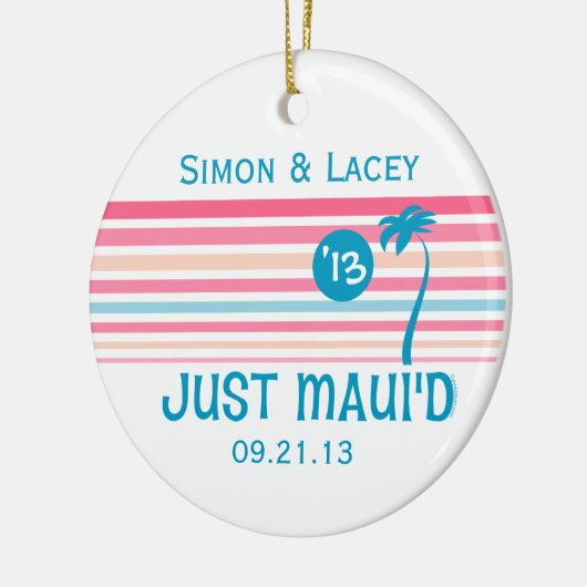 ストライプちょうどMaui'd セラミックオーナメント (左)