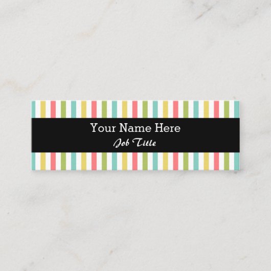 ストライプでクラシックで黒い細い眩まして下さい スキニー名刺 (正面)