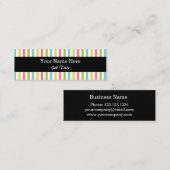 ストライプでクラシックで黒い細い眩まして下さい スキニー名刺 (正面/裏面)