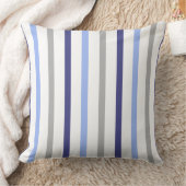 ストライプで白い灰色及び青を細くして下さい クッション (ブランケット)