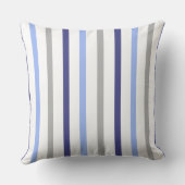 ストライプで白い灰色及び青を細くして下さい クッション (裏面)