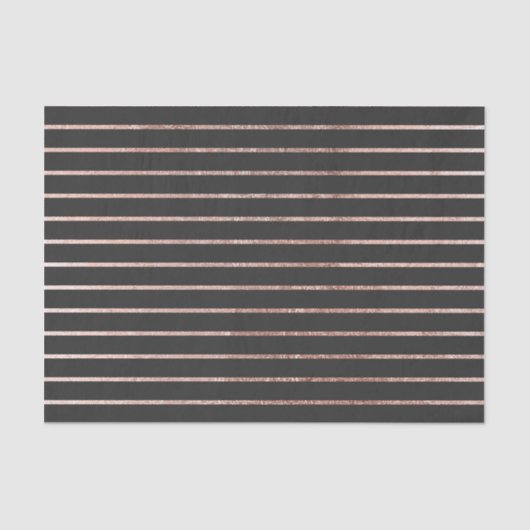 ストライプで、黒いエレガントな上品のばら色の金ゴールド 薄葉紙 (正面)