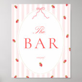 ストライプとイチゴのBARテーブルサイン ポスター (正面)