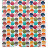 ストライプとソリッド シャワーカーテン (正面)