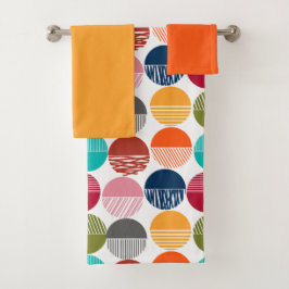 ストライプとソリッド バスタオルセット