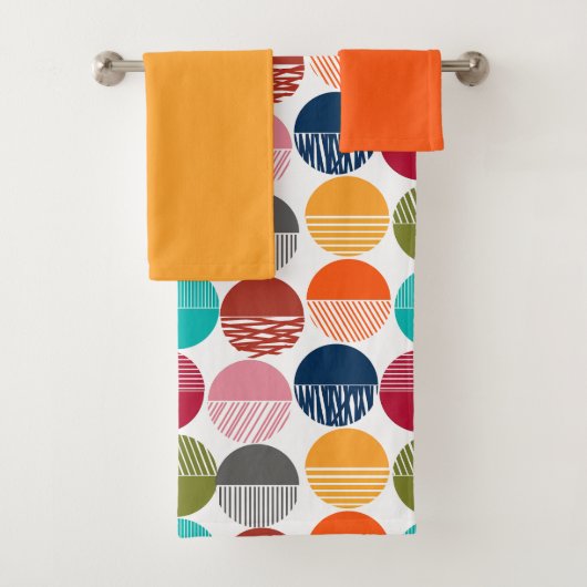 ストライプとソリッド バスタオルセット (インサイチュ)