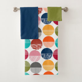 ストライプとソリッド バスタオルセット