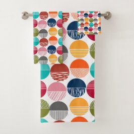 ストライプとソリッド バスタオルセット