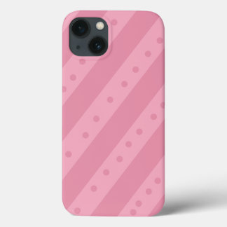 ストライプとドットのピンクのスマホケース iPhone 13ケース