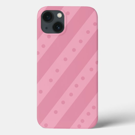 ストライプとドットのピンクのスマホケース Case-Mate iPhoneケース (裏面)