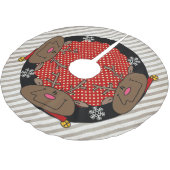 ストライプとドットトートトインディアホリデーツリースカート ブラッシュドポリエステルツリースカート (アングル)