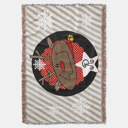ストライプとドットトートトインデナーホリデースロー スローブランケット (正面縦)