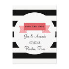 ストライプとバナー日付はがきを保存