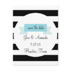 ストライプとバナー日付はがきを保存