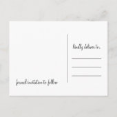 ストライプとバナー日付はがきを保存 案内ポストカード (裏面)