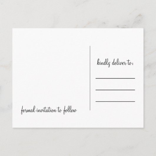 ストライプとバナー日付はがきを保存 案内ポストカード (裏面)