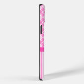 ストライプとピンクのパタアーガイルーン蝶の耐久性 Case-Mate iPhoneケース (裏面 / 右)