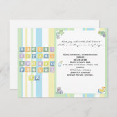 ストライプとブユニセックスロックベビーシャワー招待状 招待状 (正面/裏面)