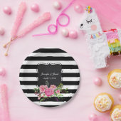 ストライプとプー結婚ニーの紙プレート ペーパープレート (パーティー)