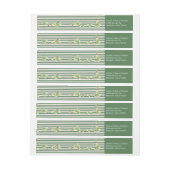 ストライプとホリークリスマス差出人住所 ラップアラウンドラベル (シート)