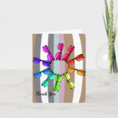 ストライプとメガネの感謝カード サンキューカード (正面)