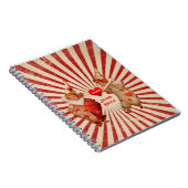 ストライプとヴィンテージ バレンタインのピエロとハート ノートブック (右側)